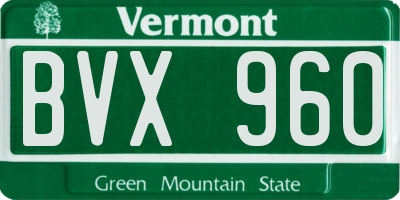 VT license plate BVX960