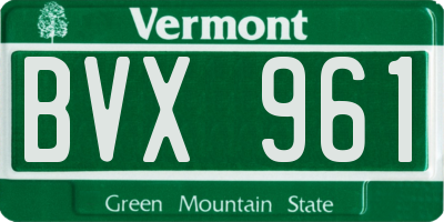 VT license plate BVX961