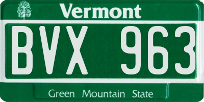 VT license plate BVX963