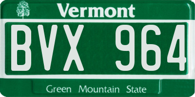 VT license plate BVX964
