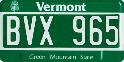VT license plate BVX965