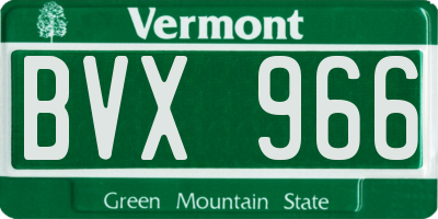VT license plate BVX966