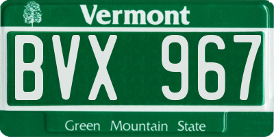 VT license plate BVX967