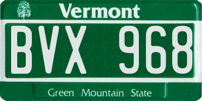 VT license plate BVX968