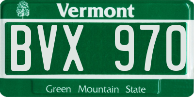 VT license plate BVX970