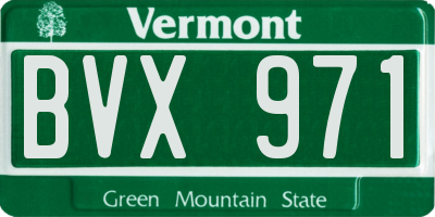 VT license plate BVX971