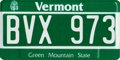 VT license plate BVX973