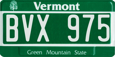 VT license plate BVX975