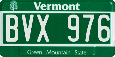 VT license plate BVX976