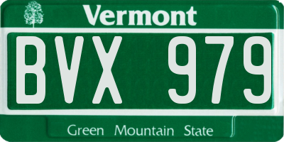 VT license plate BVX979