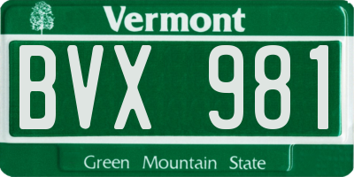 VT license plate BVX981