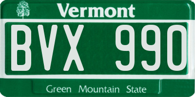 VT license plate BVX990