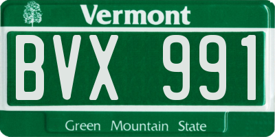 VT license plate BVX991