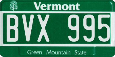 VT license plate BVX995