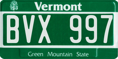 VT license plate BVX997