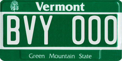 VT license plate BVY000