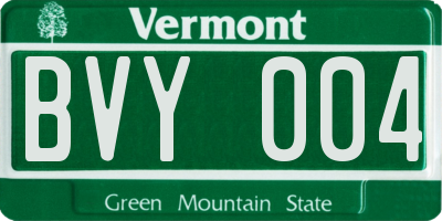 VT license plate BVY004