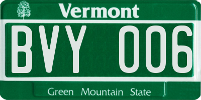 VT license plate BVY006