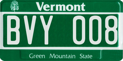 VT license plate BVY008
