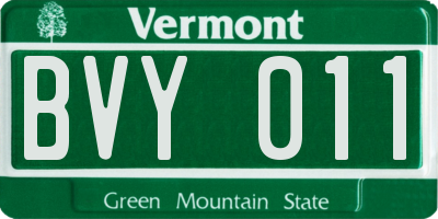 VT license plate BVY011