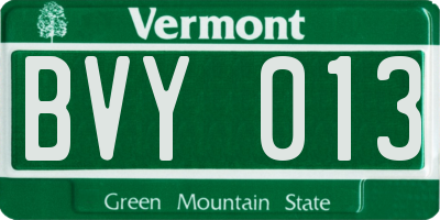 VT license plate BVY013