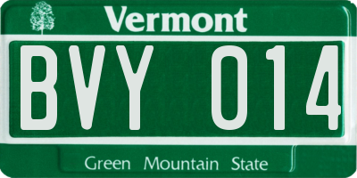 VT license plate BVY014