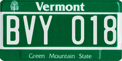 VT license plate BVY018