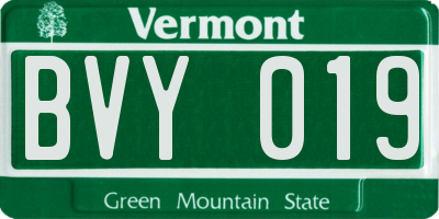 VT license plate BVY019