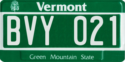VT license plate BVY021