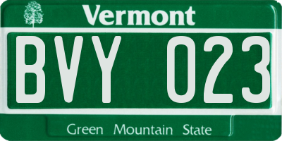 VT license plate BVY023