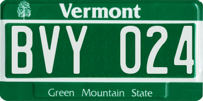 VT license plate BVY024