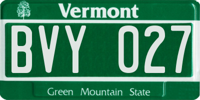 VT license plate BVY027