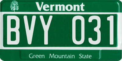 VT license plate BVY031