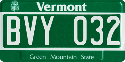 VT license plate BVY032