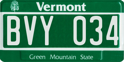 VT license plate BVY034