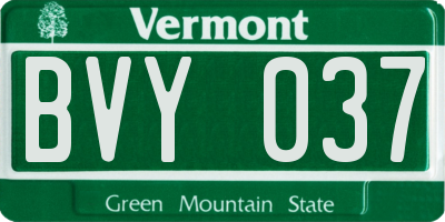 VT license plate BVY037