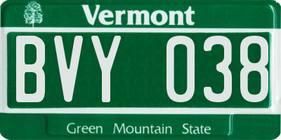 VT license plate BVY038