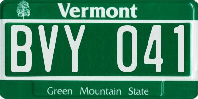 VT license plate BVY041