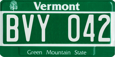 VT license plate BVY042
