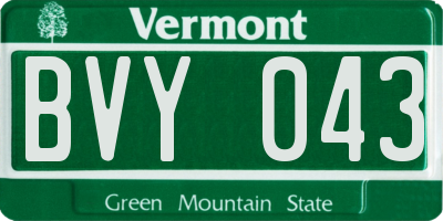 VT license plate BVY043