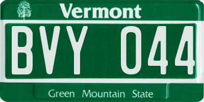 VT license plate BVY044