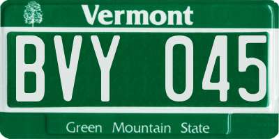 VT license plate BVY045