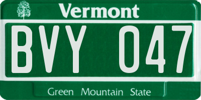 VT license plate BVY047