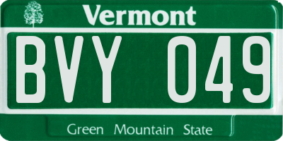 VT license plate BVY049