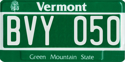 VT license plate BVY050