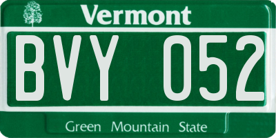 VT license plate BVY052
