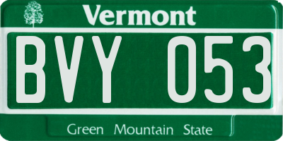VT license plate BVY053