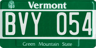 VT license plate BVY054