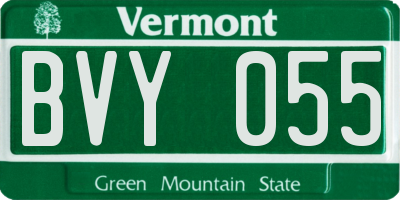 VT license plate BVY055
