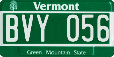 VT license plate BVY056